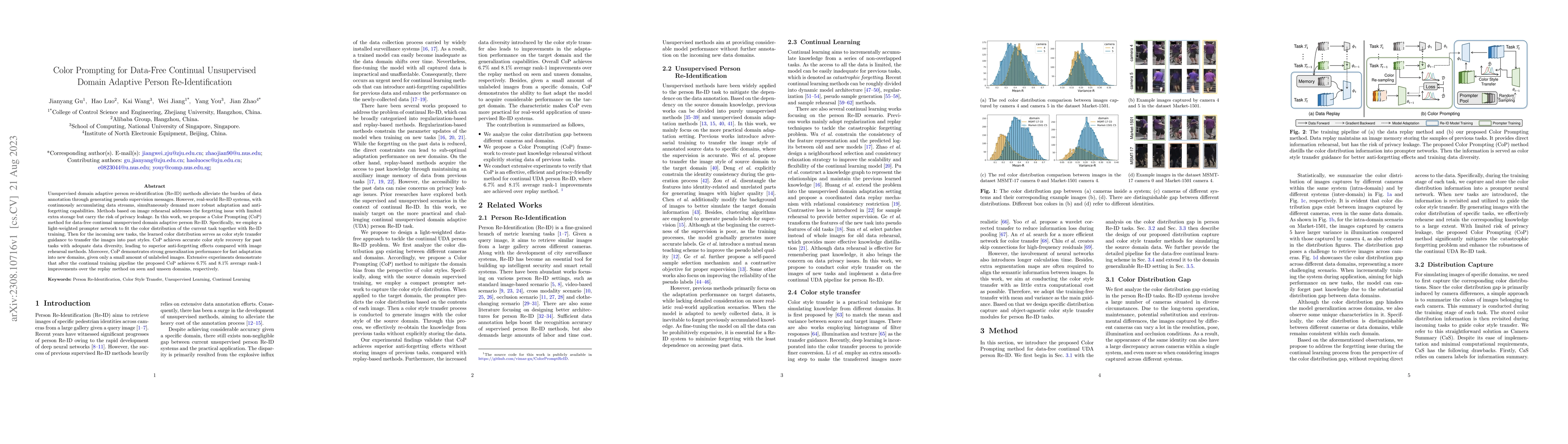 Thumbnail for Color Prompting for Data-Free Continual Unsupervised Domain Adaptive
  Person Re-Identification