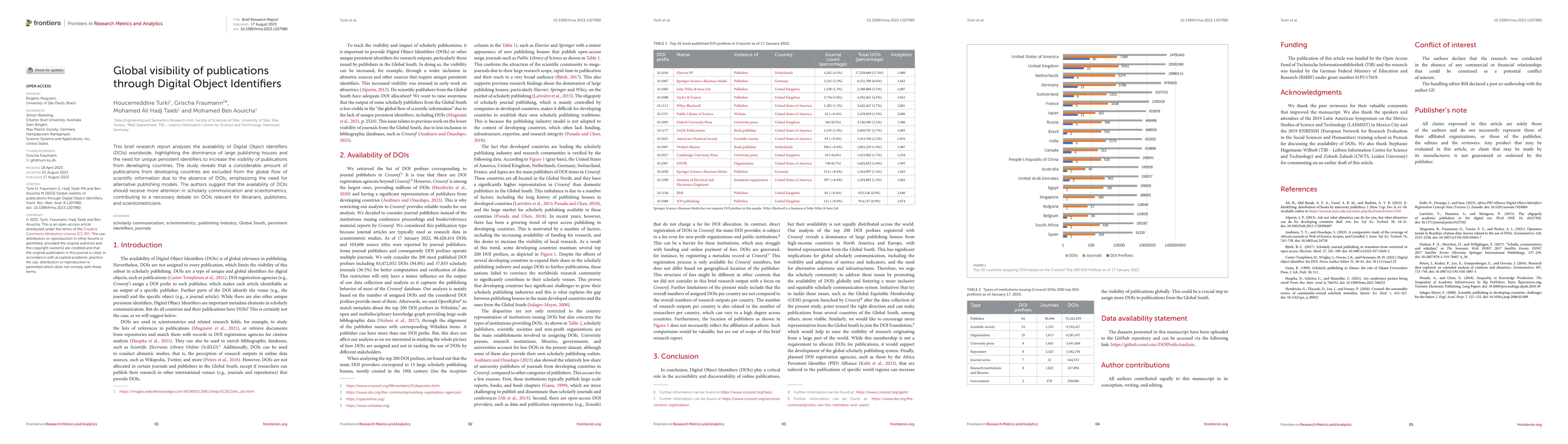 Thumbnail for Global visibility of publications through Digital Object Identifiers