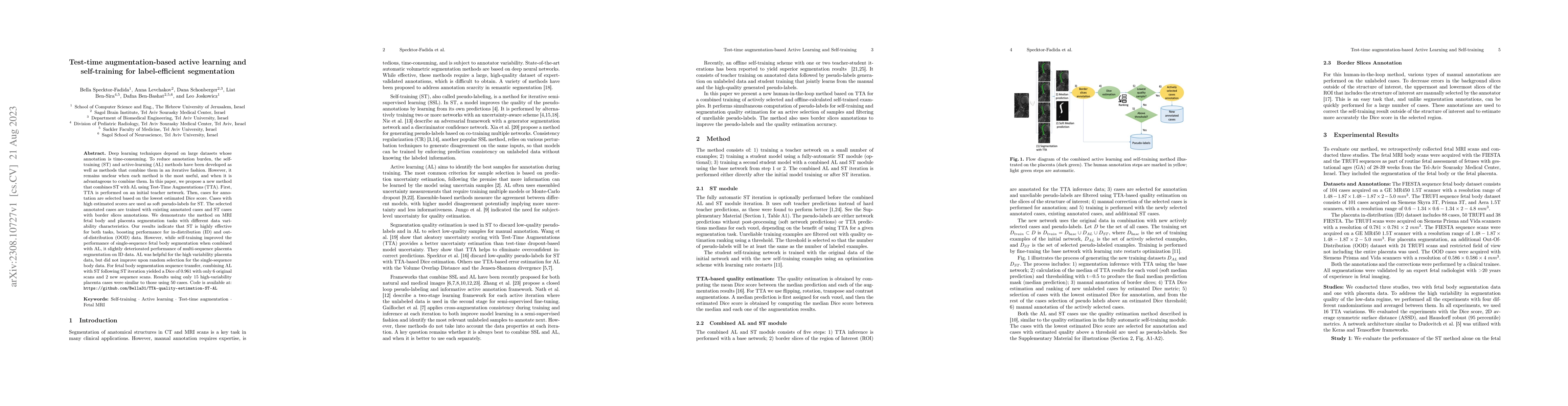 Thumbnail for Test-time augmentation-based active learning and self-training for
  label-efficient segmentation