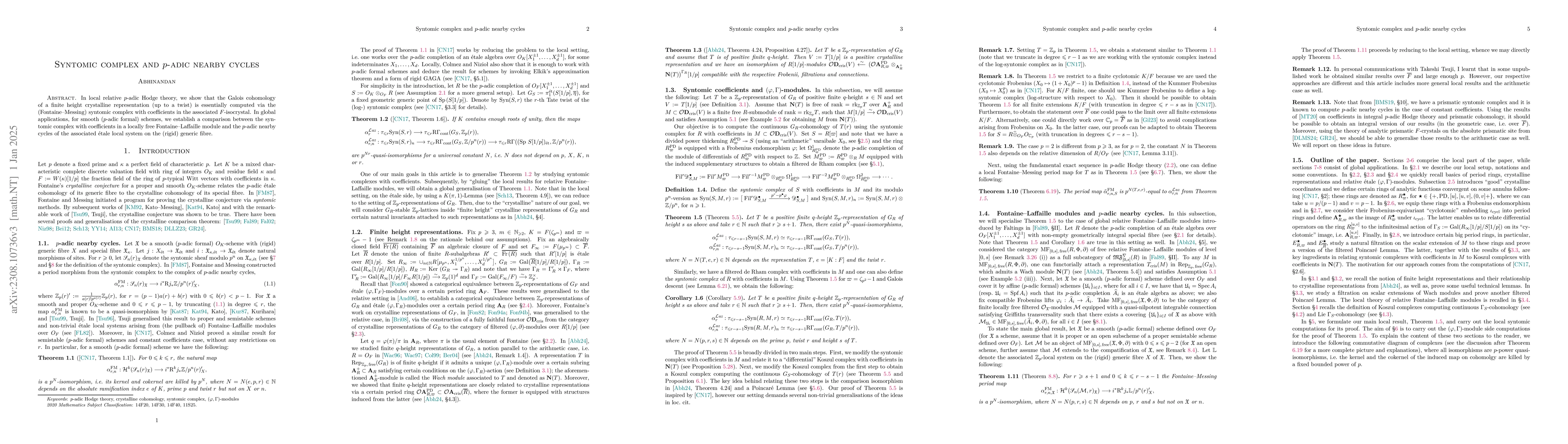 Thumbnail for Syntomic complex and $p$-adic nearby cycles