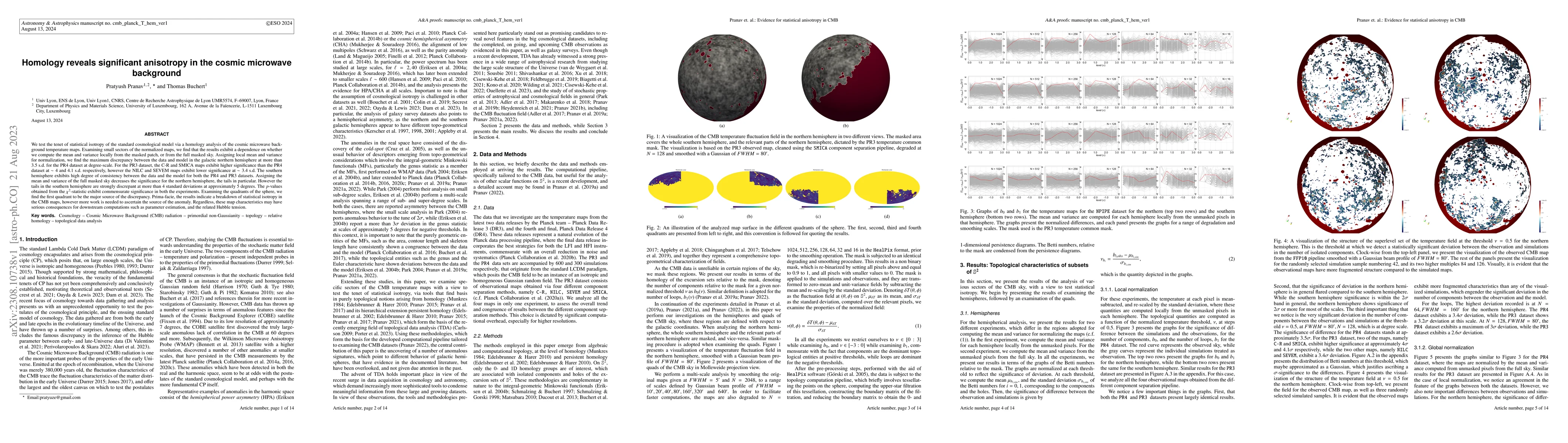 Thumbnail for Homology reveals significant anisotropy in the cosmic microwave
  background