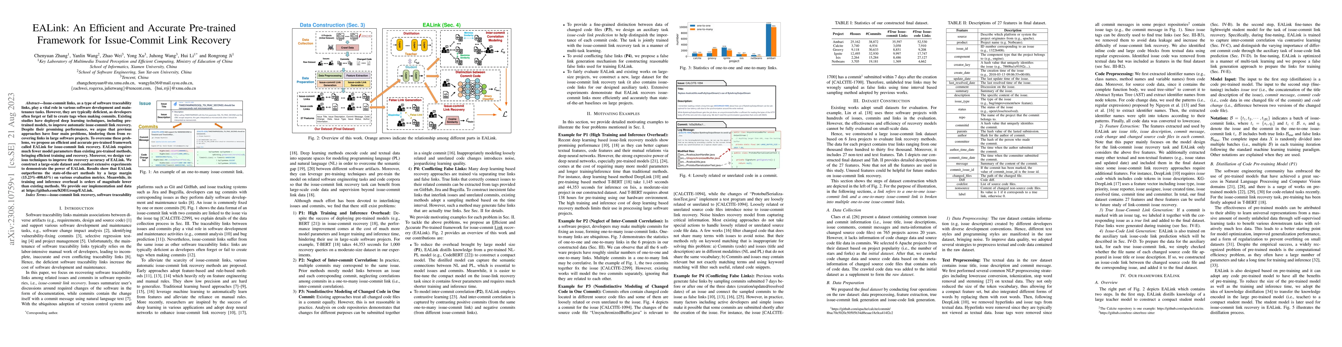 Thumbnail for EALink: An Efficient and Accurate Pre-trained Framework for Issue-Commit
  Link Recovery