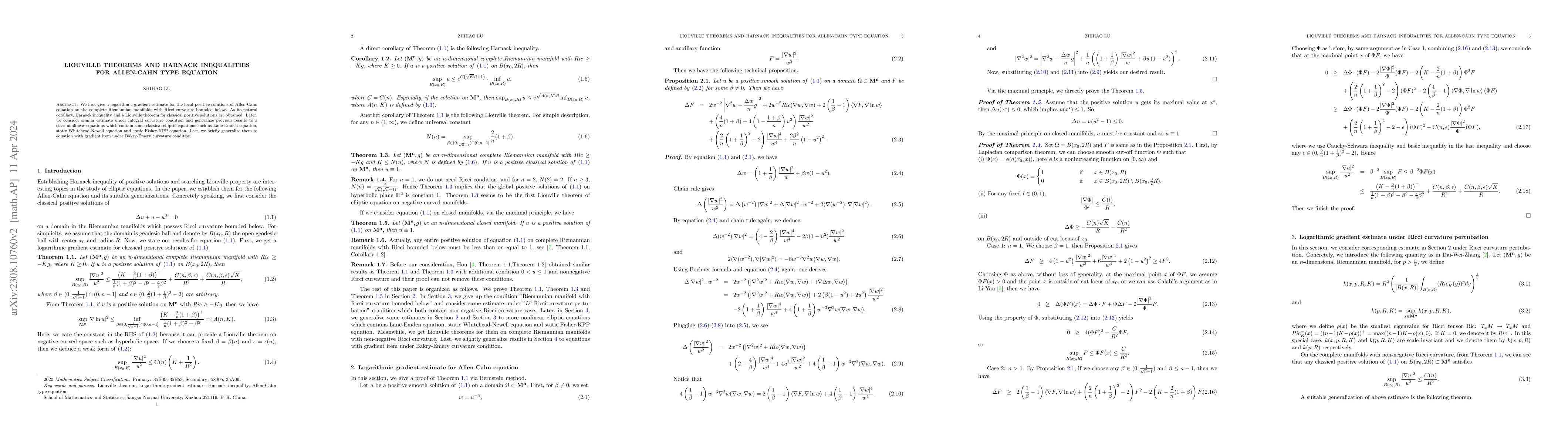 Thumbnail for Liouville theorems and Harnack inequalities for Allen-Cahn type equation