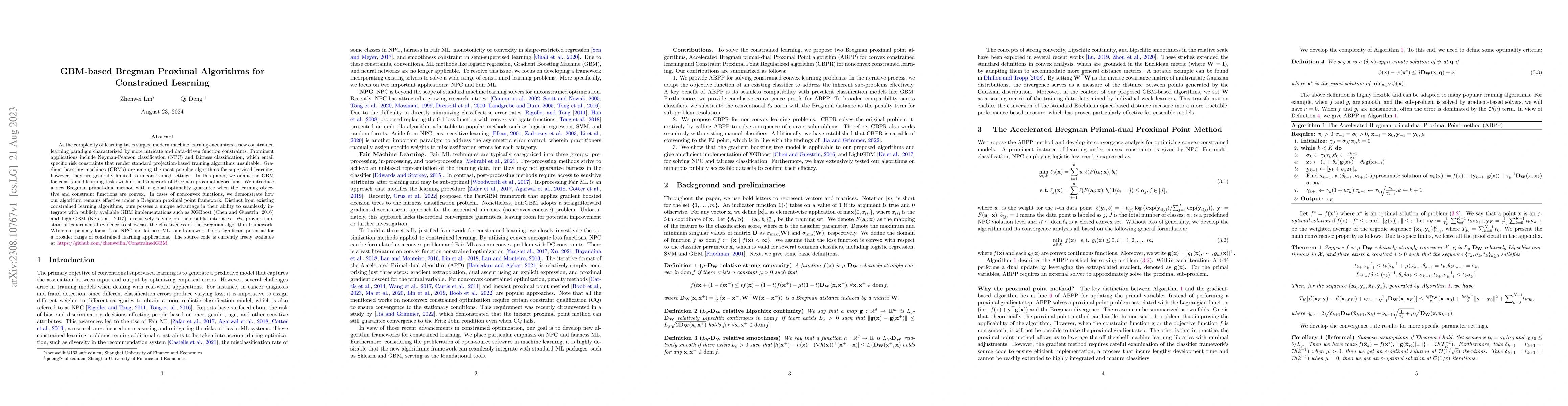 Thumbnail for GBM-based Bregman Proximal Algorithms for Constrained Learning
