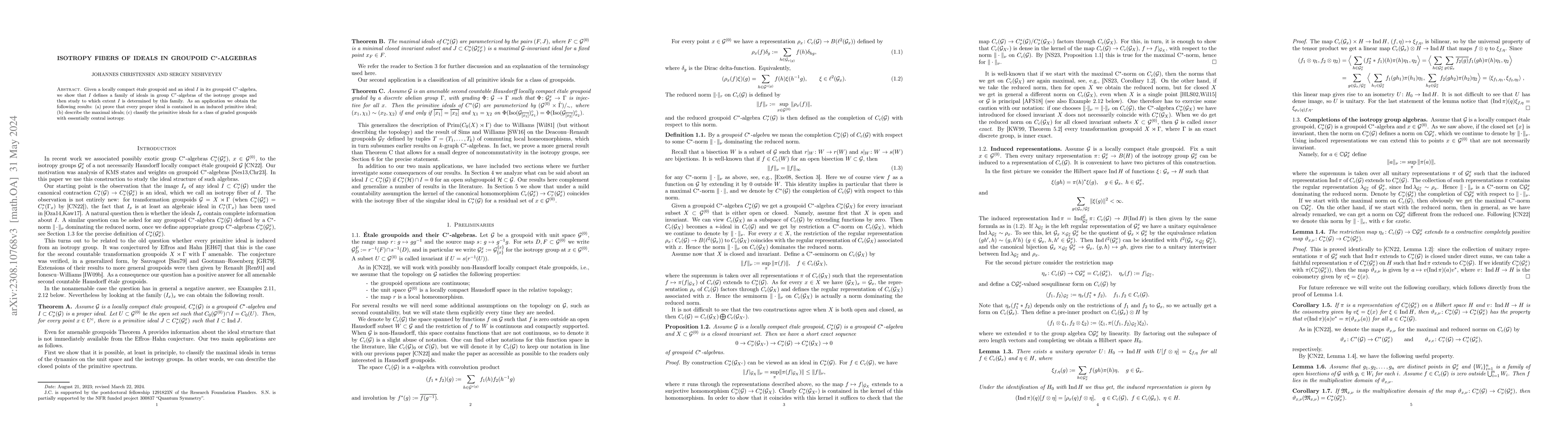Thumbnail for Isotropy fibers of ideals in groupoid C$^{*}$-algebras