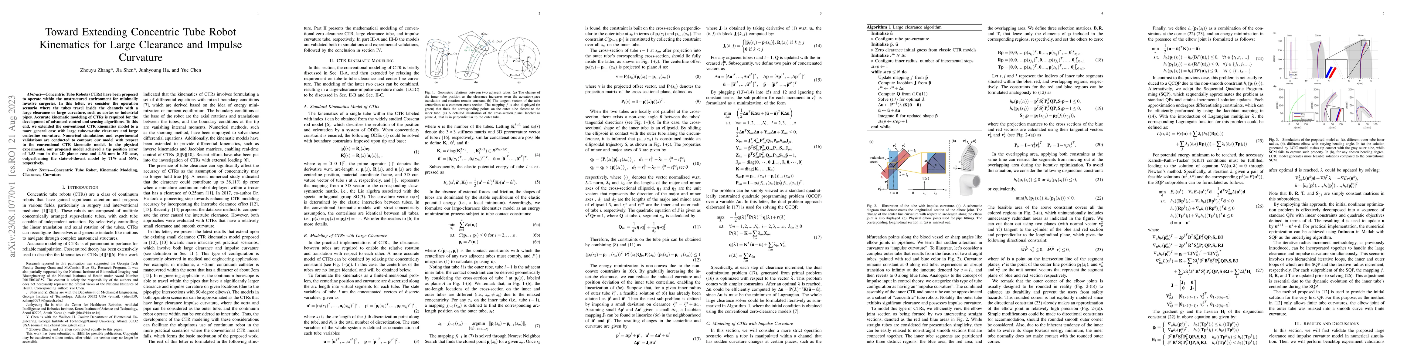 Thumbnail for Toward Extending Concentric Tube Robot Kinematics for Large Clearance
  and Impulse Curvature