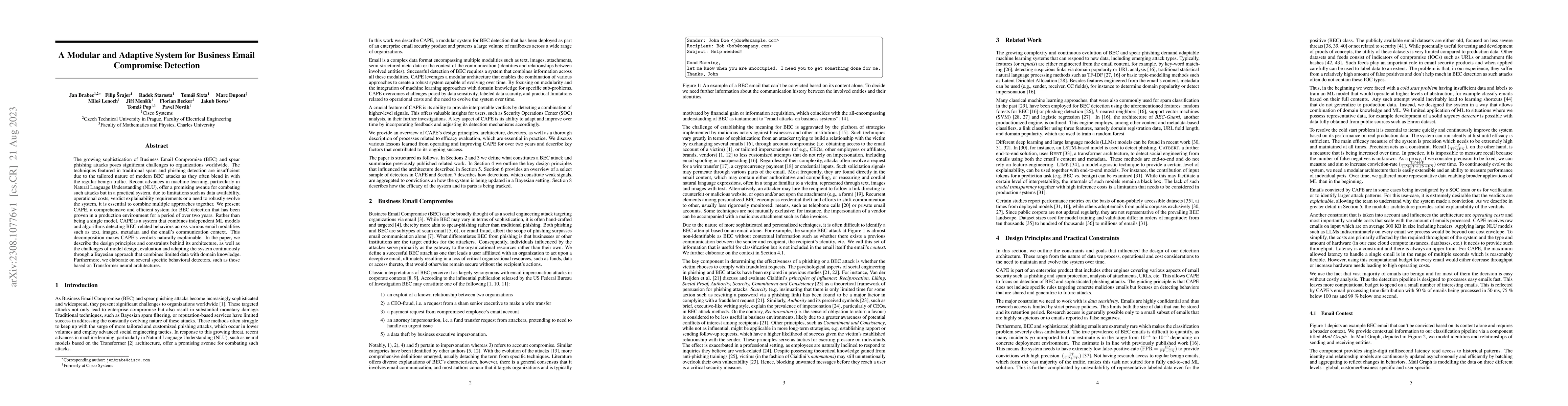 Thumbnail for A Modular and Adaptive System for Business Email Compromise Detection