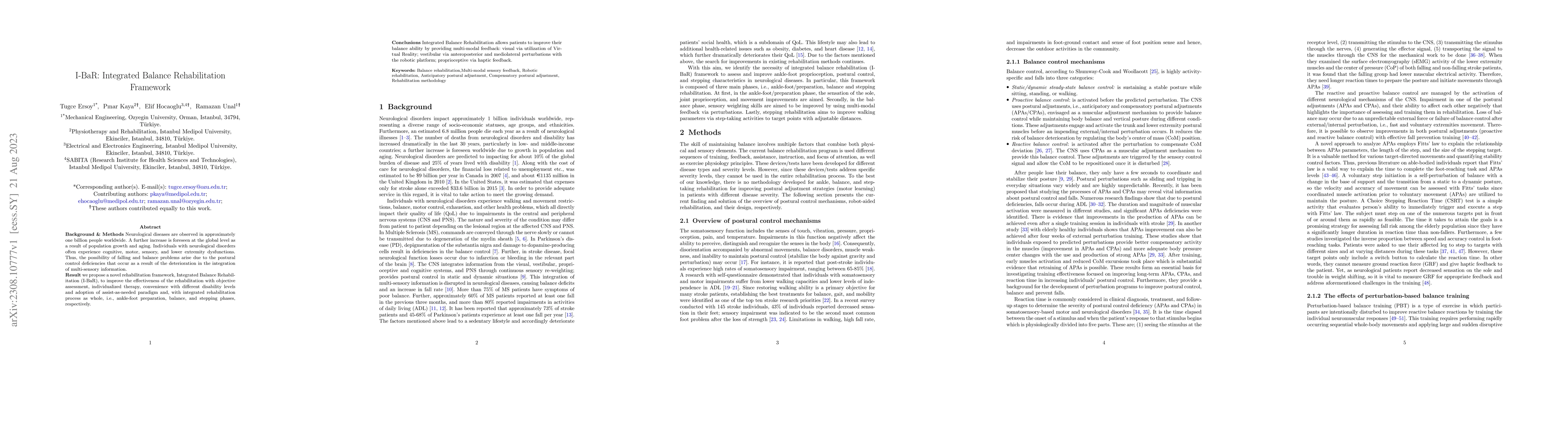Thumbnail for I-BaR: Integrated Balance Rehabilitation Framework