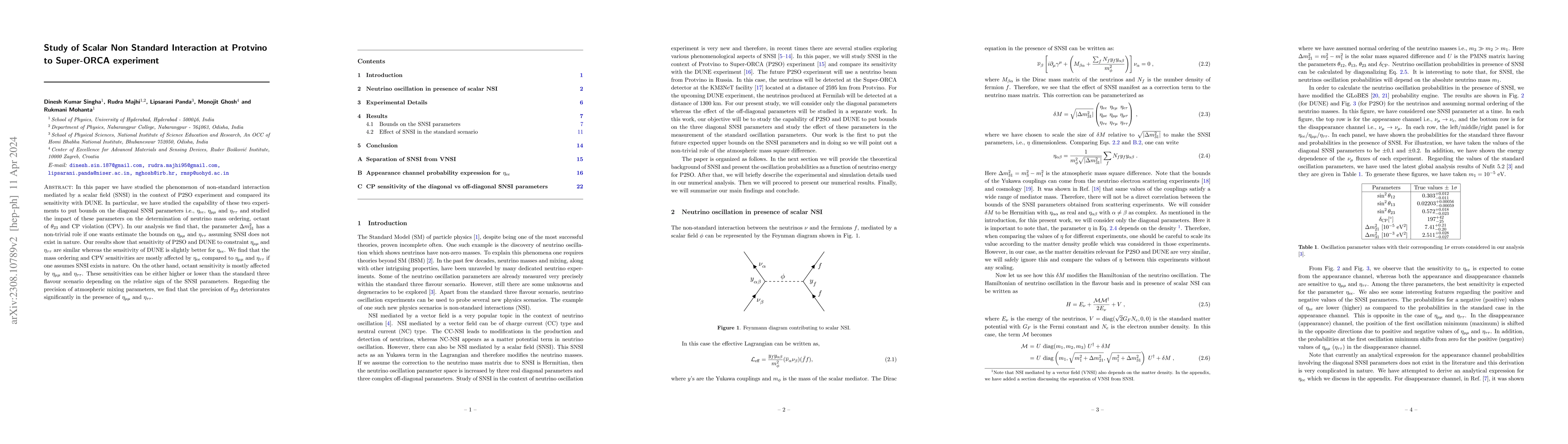 Thumbnail for Study of Scalar Non Standard Interaction at Protvino to Super-ORCA
  experiment