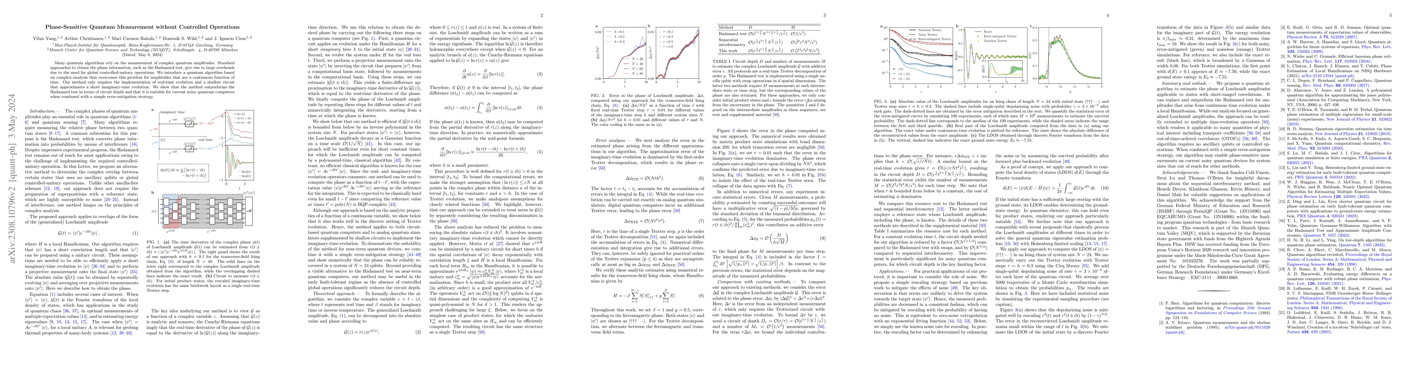 Thumbnail for Phase-Sensitive Quantum Measurement without Controlled Operations