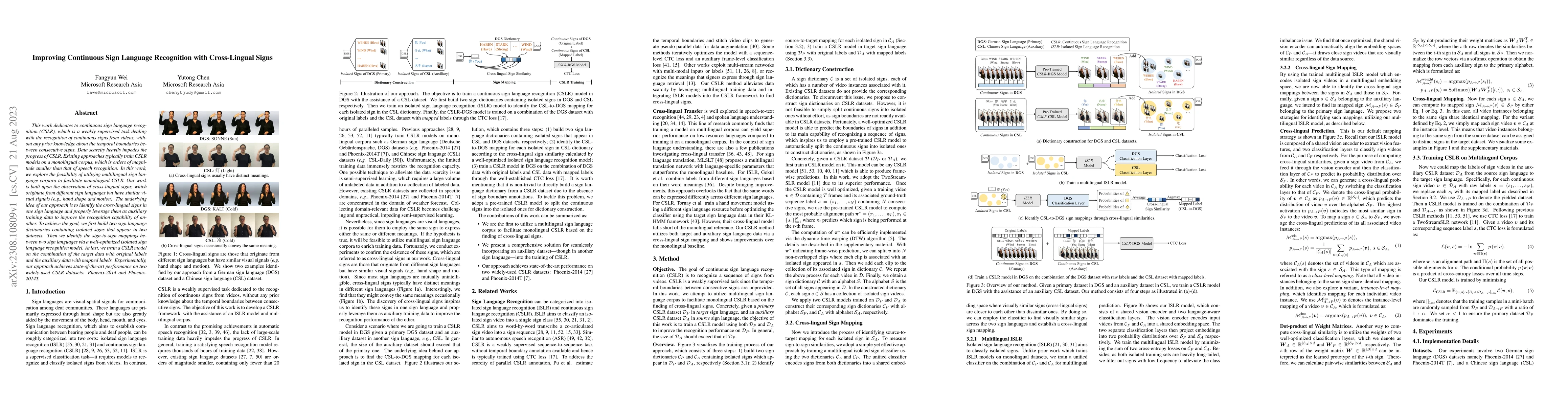 Thumbnail for Improving Continuous Sign Language Recognition with Cross-Lingual Signs