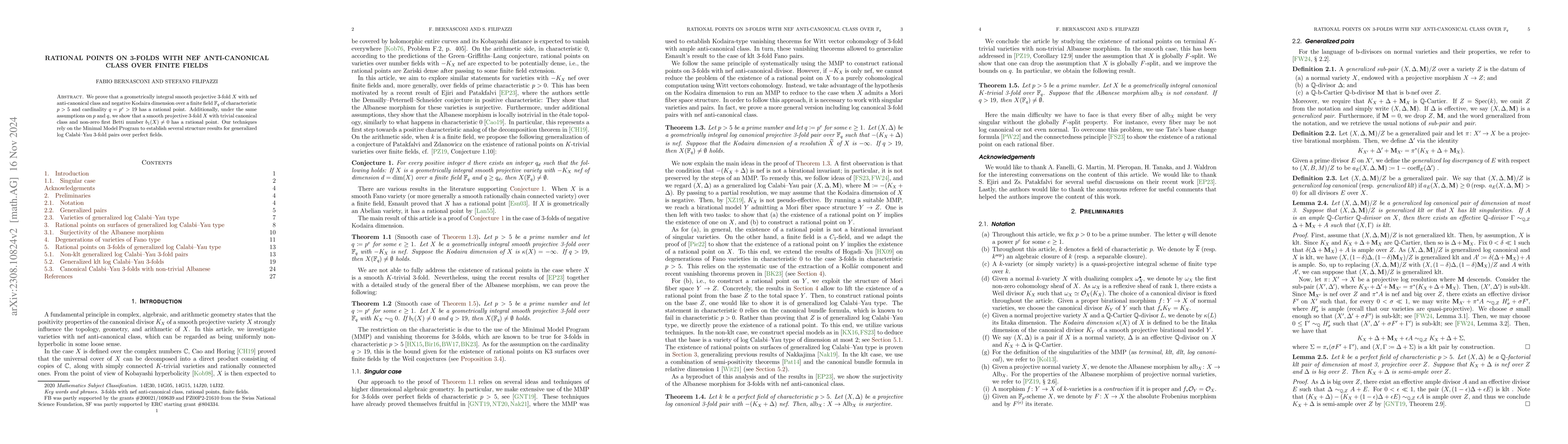 Thumbnail for Rational points on 3-folds with nef anti-canonical class over finite
  fields