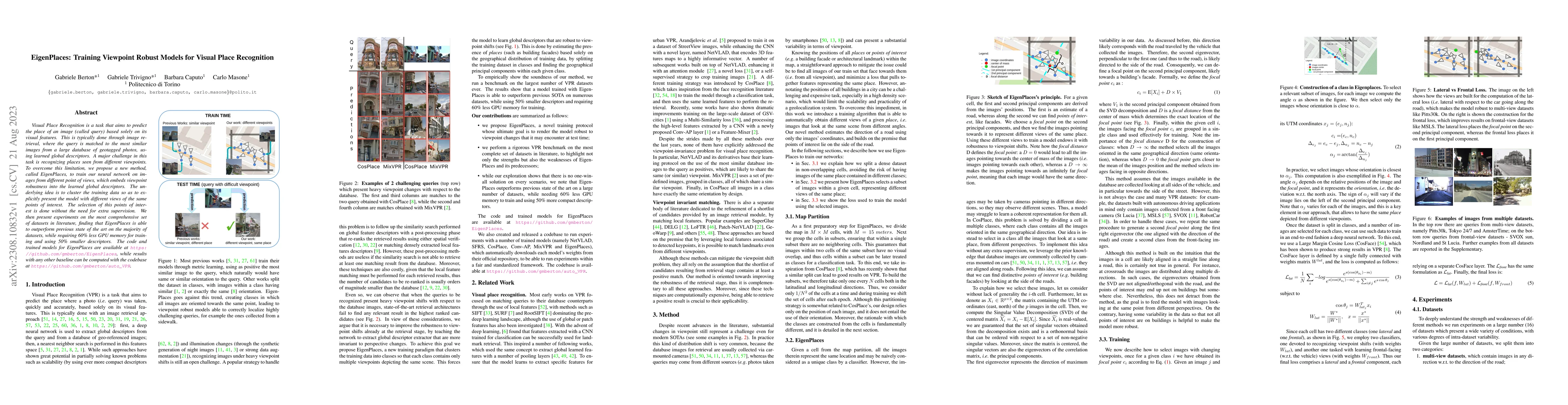 Thumbnail for EigenPlaces: Training Viewpoint Robust Models for Visual Place
  Recognition