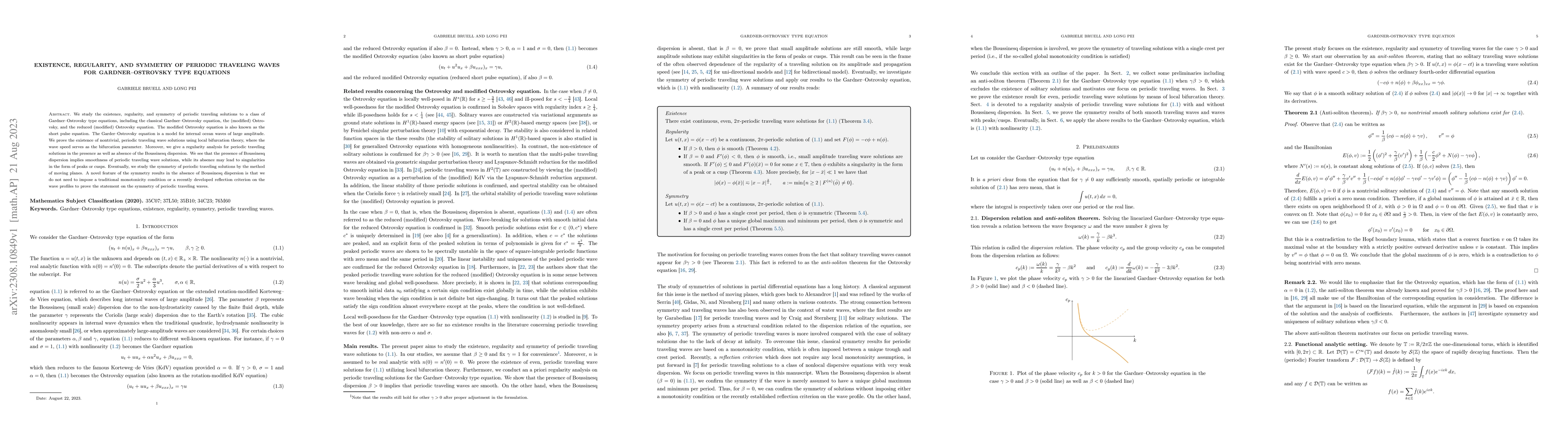 Thumbnail for Existence, regularity, and symmetry of periodic traveling waves for
  Gardner-Ostrovsky type equations