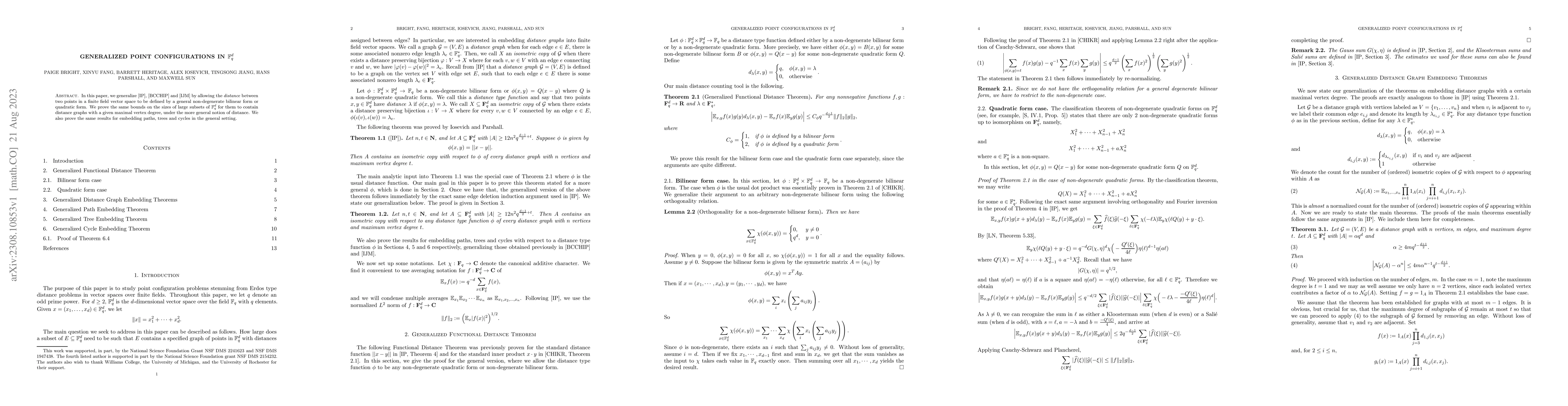 Thumbnail for Generalized point configurations in ${\mathbb F}_q^d$