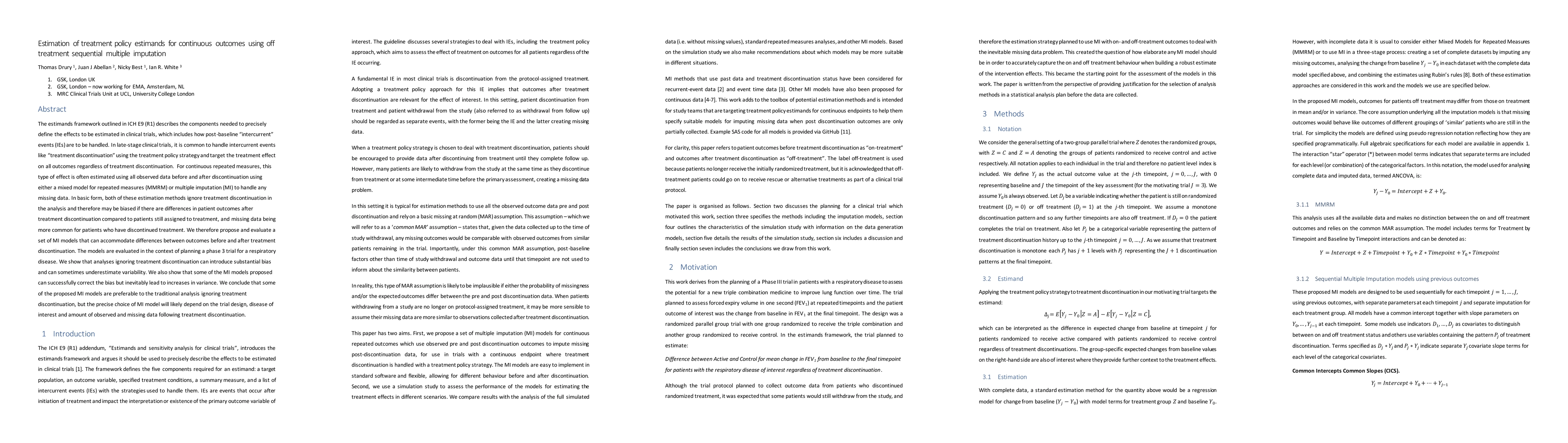 Thumbnail for Estimation of treatment policy estimands for continuous outcomes using
  off treatment sequential multiple imputation