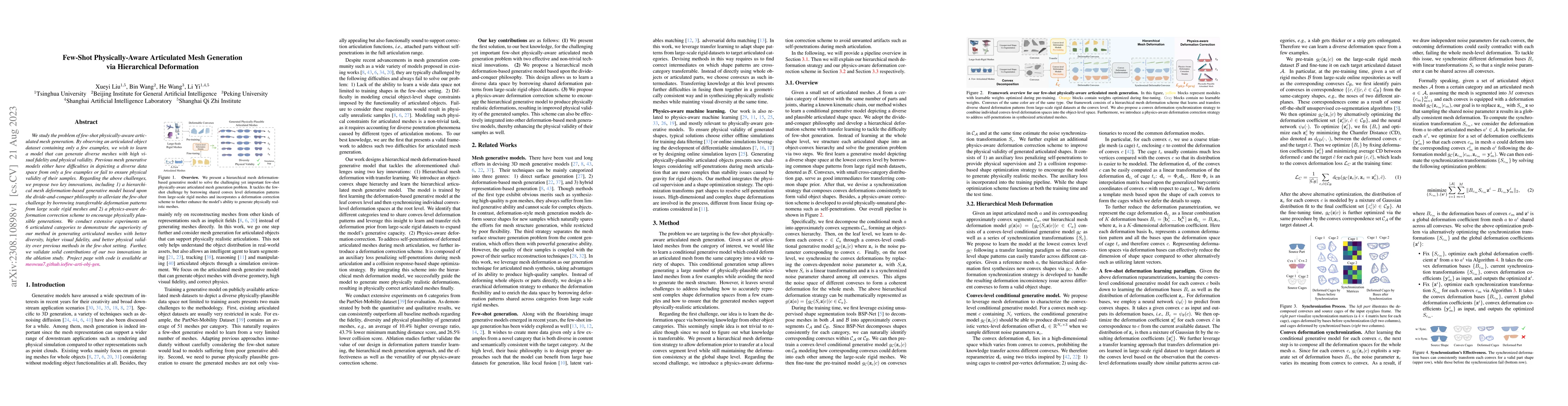 Thumbnail for Few-Shot Physically-Aware Articulated Mesh Generation via Hierarchical
  Deformation