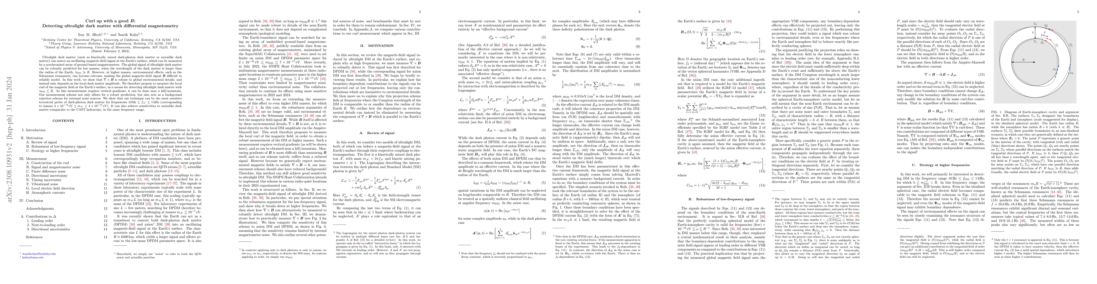 Thumbnail for Curl up with a good $\mathbf B$: Detecting ultralight dark matter with
  differential magnetometry
