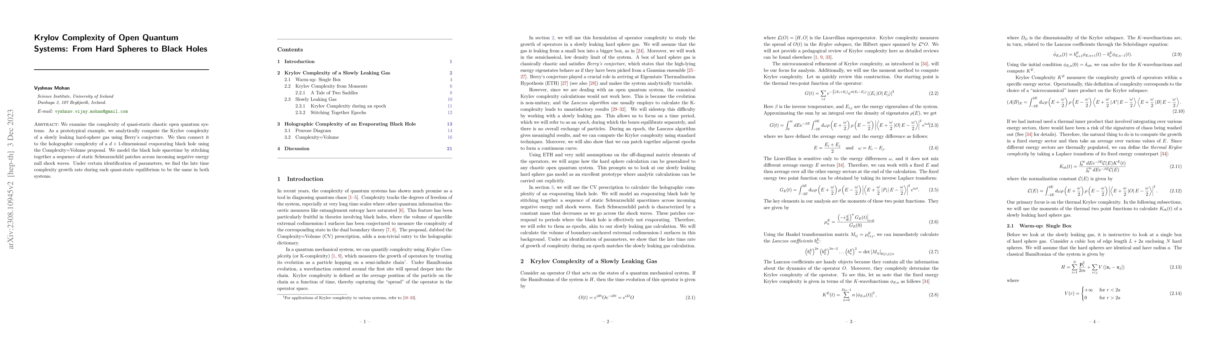 Thumbnail for Krylov Complexity of Open Quantum Systems: From Hard Spheres to Black
  Holes