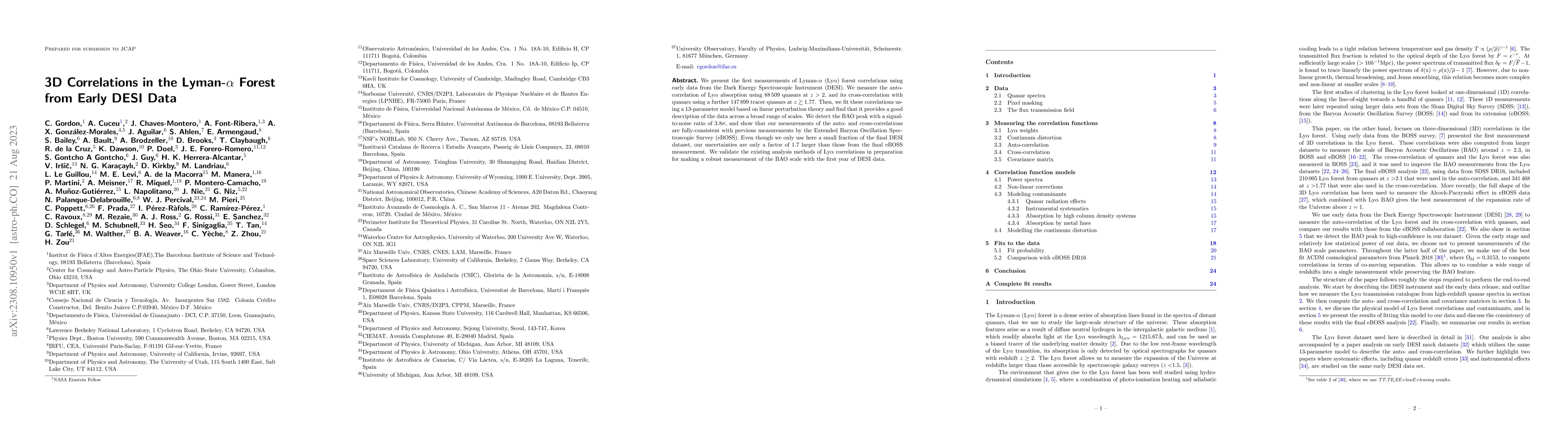 Thumbnail for 3D Correlations in the Lyman-$\alpha$ Forest from Early DESI Data