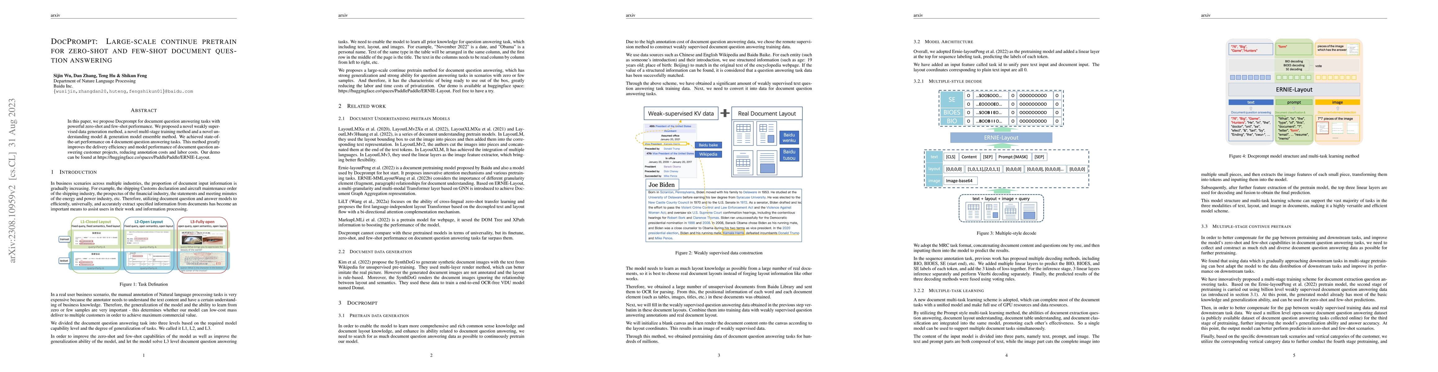 Thumbnail for DocPrompt: Large-scale continue pretrain for zero-shot and few-shot
  document question answering