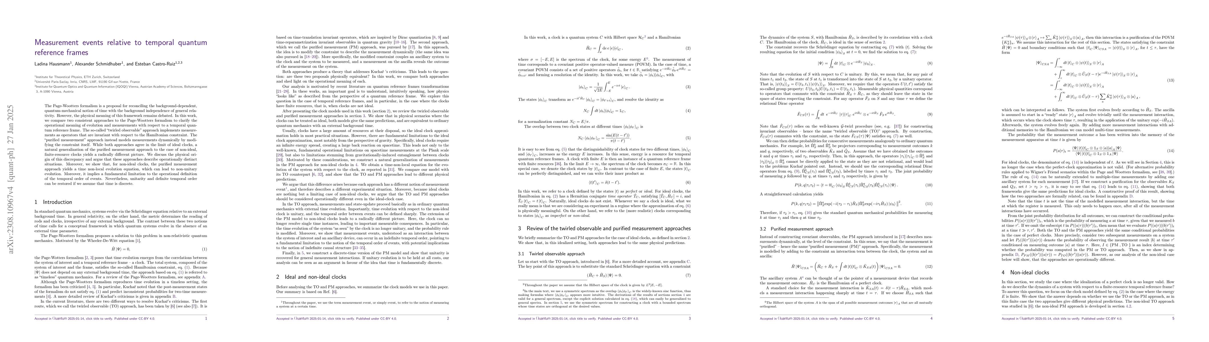 Thumbnail for Measurement events relative to temporal quantum reference frames