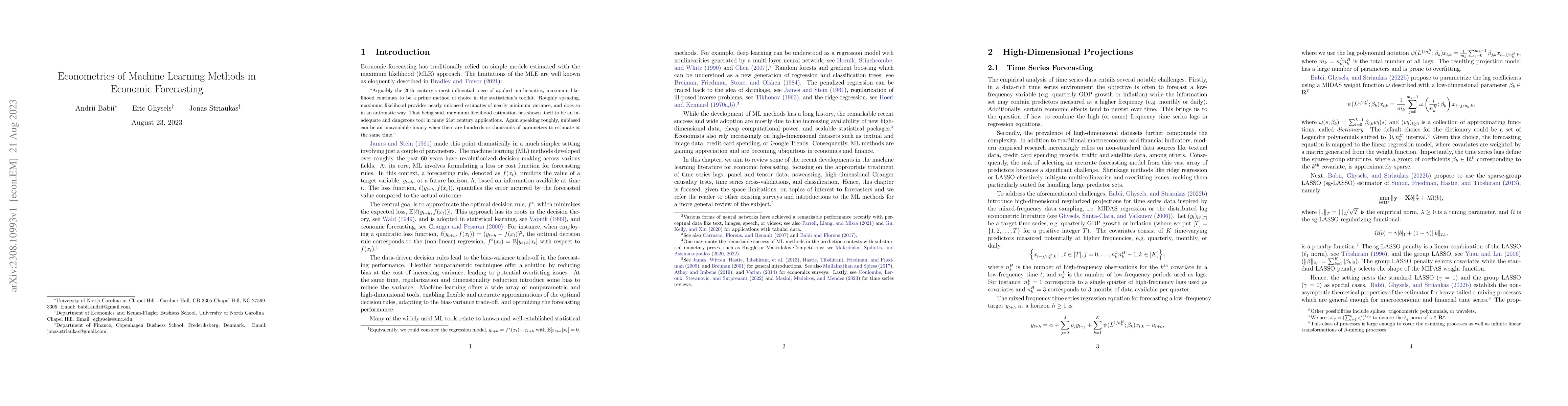 Thumbnail for Econometrics of Machine Learning Methods in Economic Forecasting