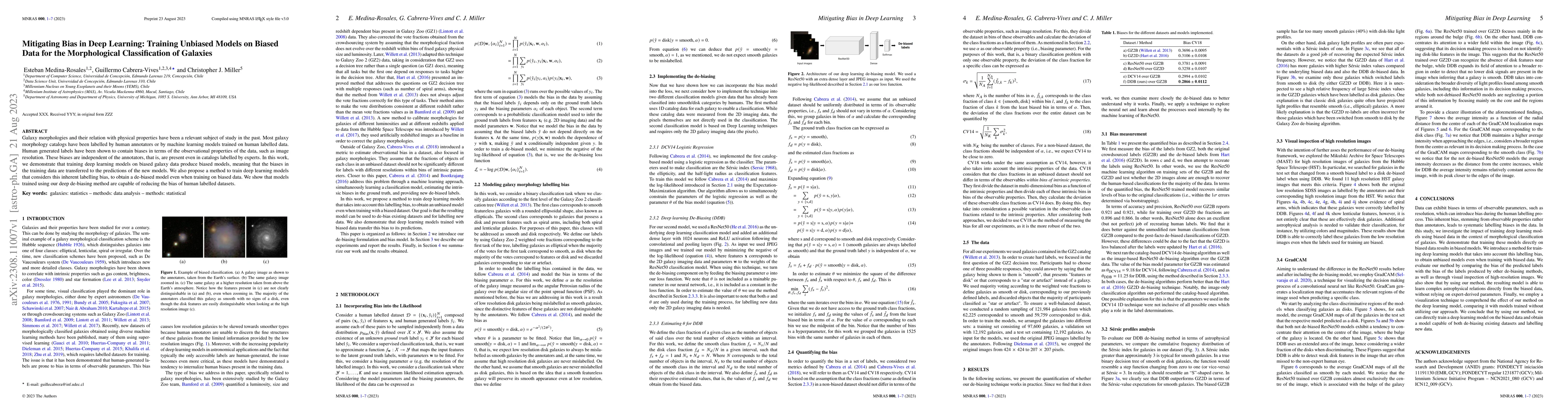 Thumbnail for Mitigating Bias in Deep Learning: Training Unbiased Models on Biased
  Data for the Morphological Classification of Galaxies