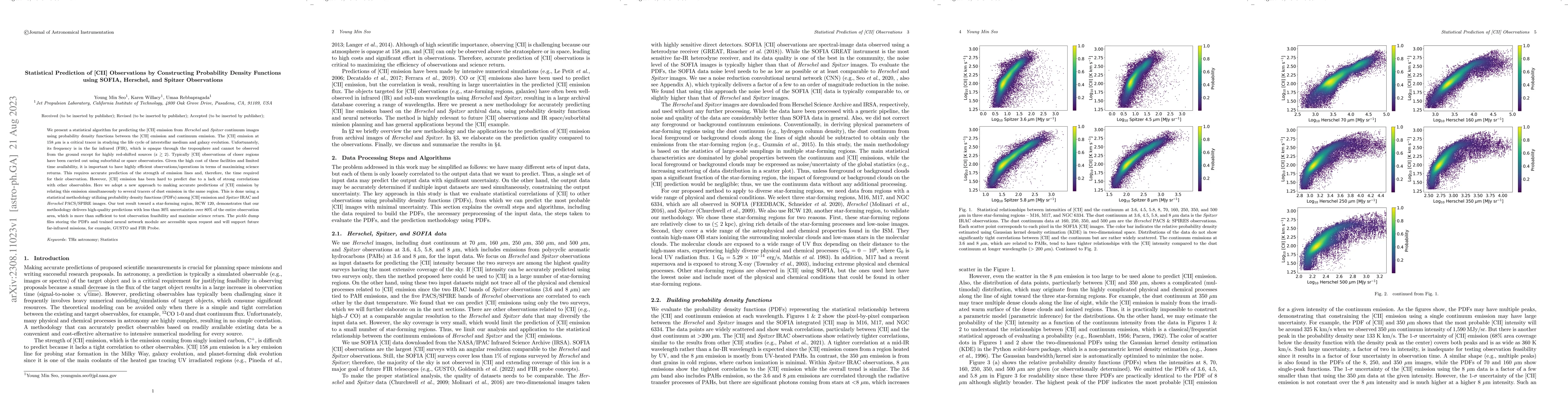 Thumbnail for Statistical Prediction of [CII] Observations by Constructing Probability
  Density Functions using SOFIA, Herschel, and Spitzer Observations