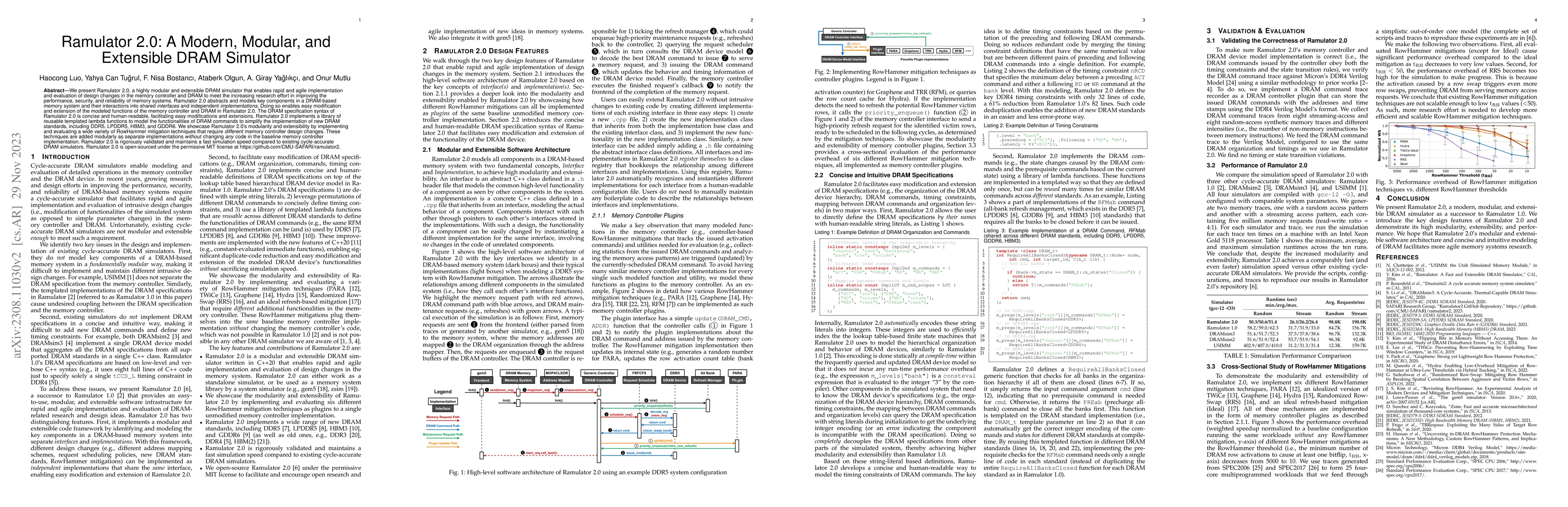 Thumbnail for Ramulator 2.0: A Modern, Modular, and Extensible DRAM Simulator