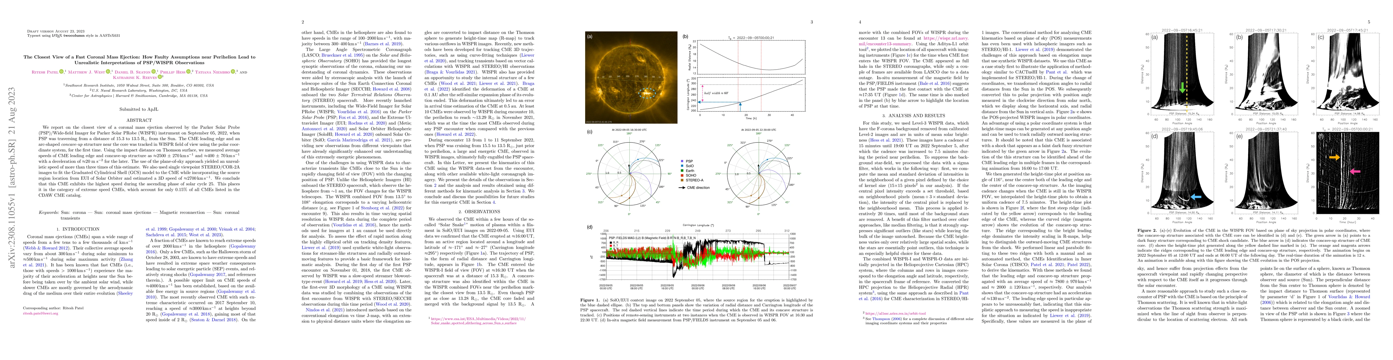 Thumbnail for The Closest View of a Fast Coronal Mass Ejection: How Faulty Assumptions
  near Perihelion Lead to Unrealistic Interpretations of PSP/WISPR Observations