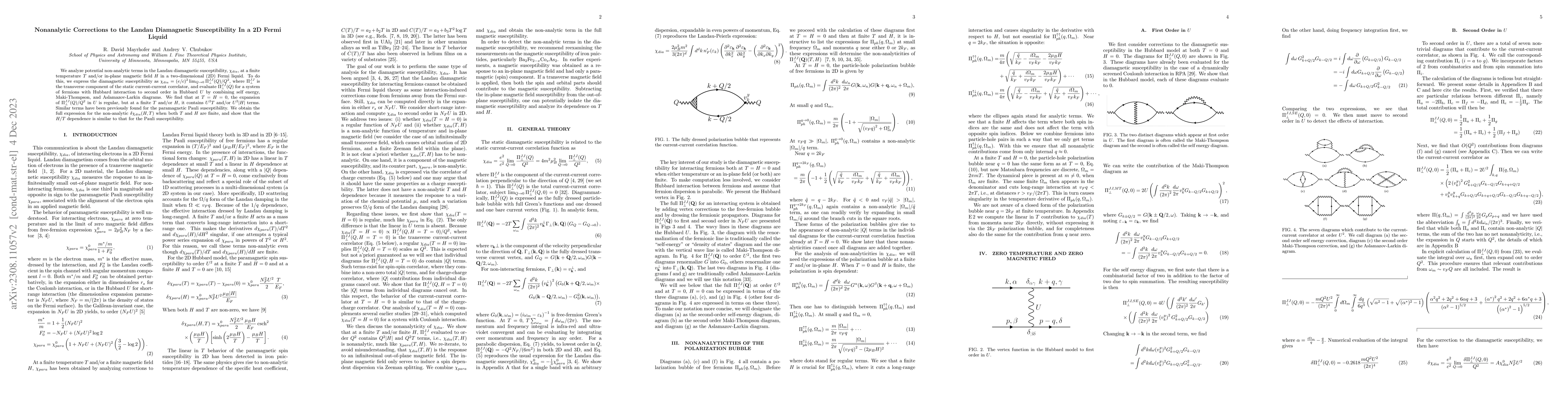 Thumbnail for Nonanalytic Corrections to the Landau Diamagnetic Susceptibility