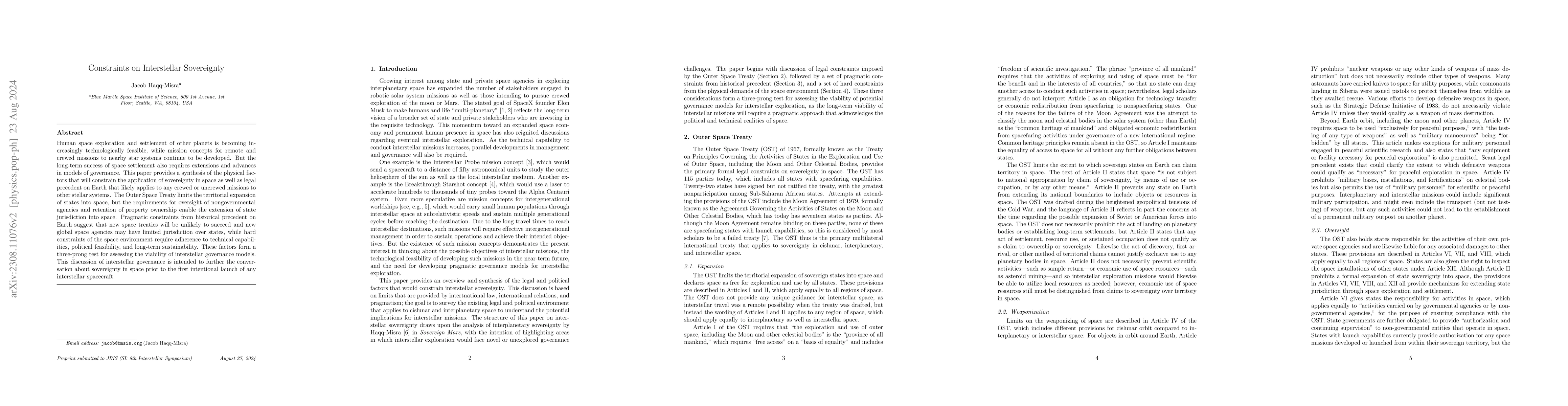 Thumbnail for Constraints on Interstellar Sovereignty