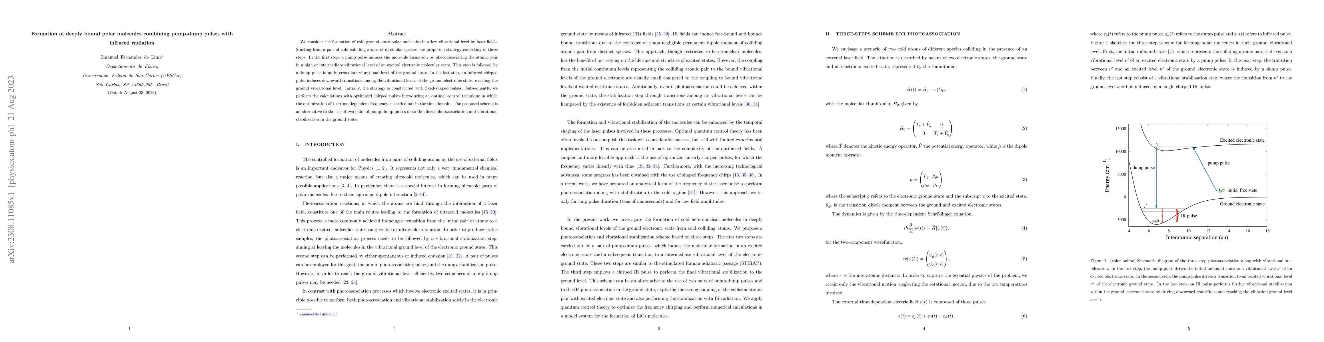 Thumbnail for Formation of deeply bound polar molecules combining pump-dump pulses
  with infrared radiation
