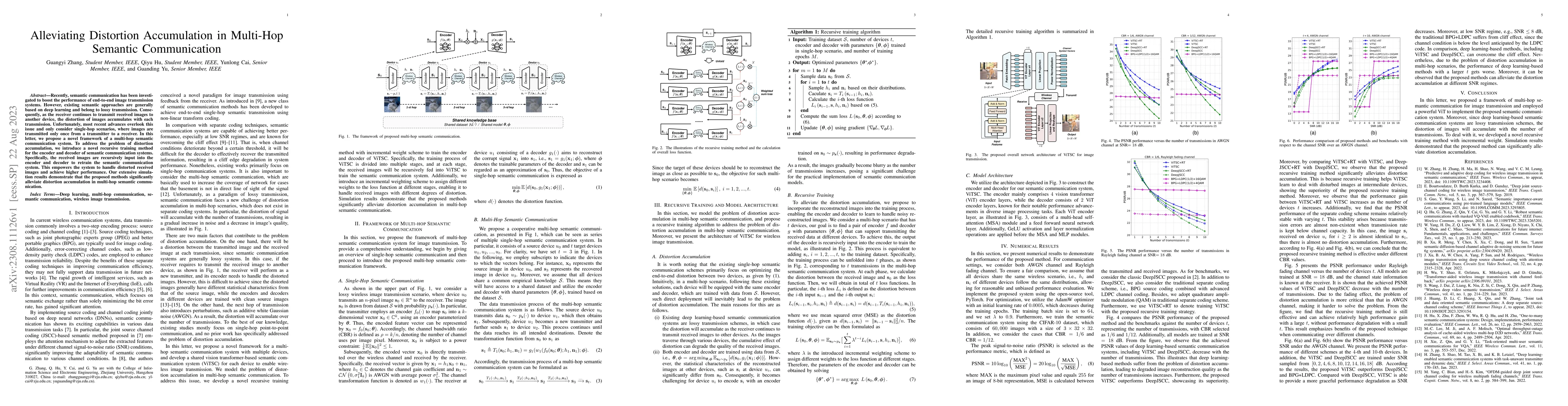 Thumbnail for Alleviating Distortion Accumulation in Multi-Hop Semantic Communication