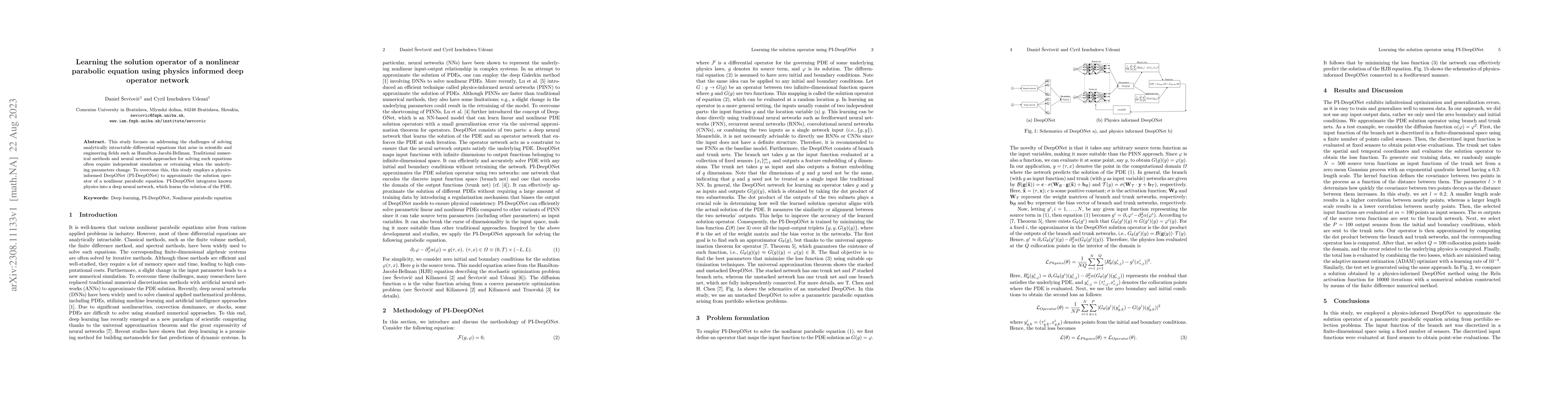 Thumbnail for Learning the solution operator of a nonlinear parabolic equation using
  physics informed deep operator network