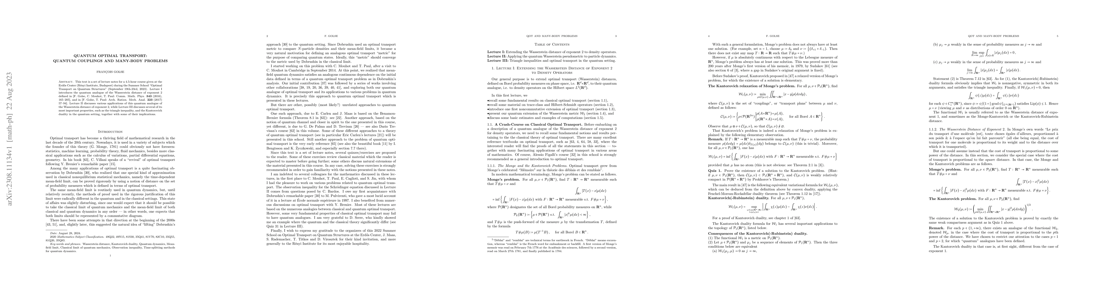 Thumbnail for Quantum Optimal Transport: Quantum Couplings and Many-Body Problems