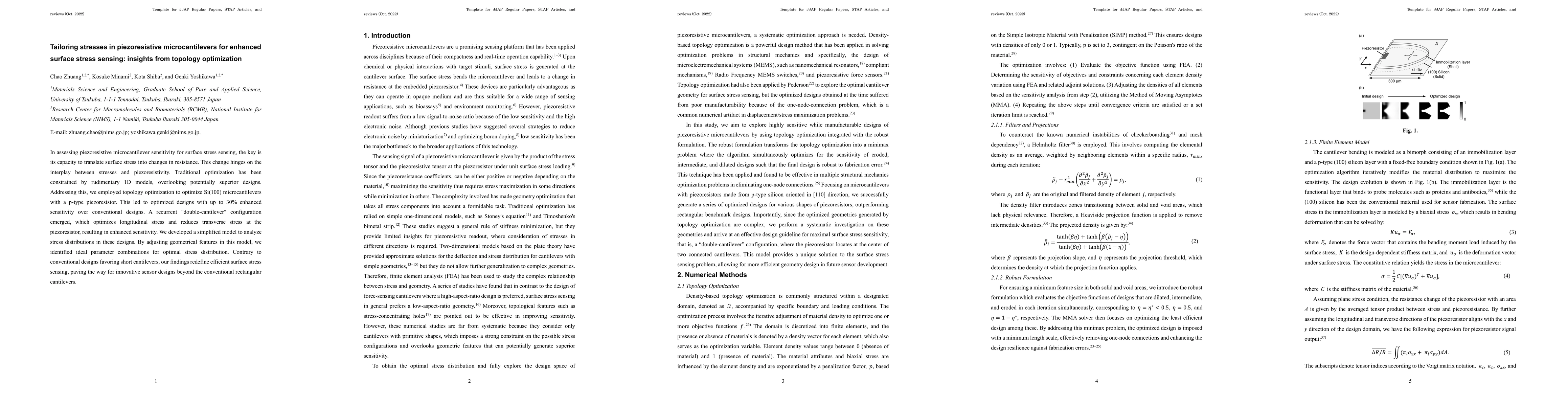 Thumbnail for Tailoring Stresses in Piezoresistive Microcantilevers for Enhanced
  Surface Stress Sensing: Insights from Topology Optimization