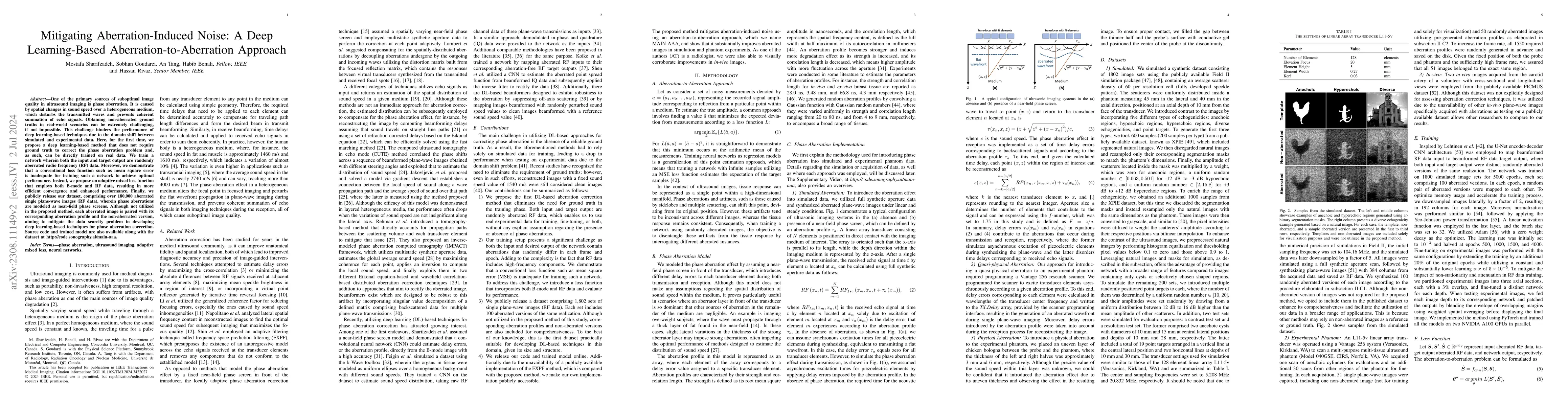 Thumbnail for Mitigating Aberration-Induced Noise: A Deep Learning-Based
  Aberration-to-Aberration Approach