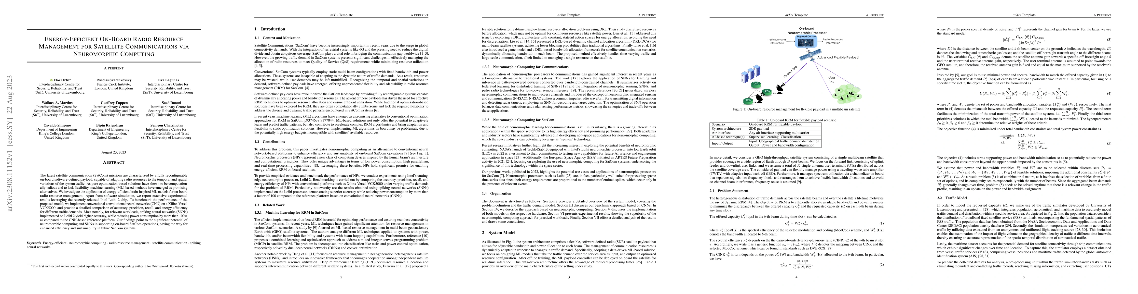 Thumbnail for Energy-Efficient On-Board Radio Resource Management for Satellite
  Communications via Neuromorphic Computing