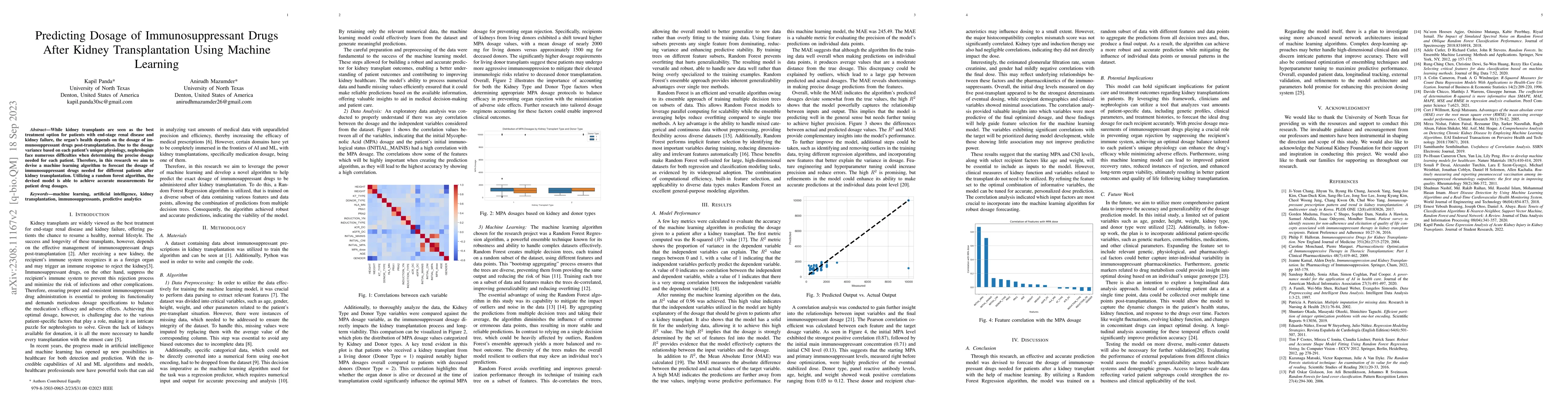 Thumbnail for Predicting Dosage of Immunosuppressant Drugs After Kidney
  Transplantation Using Machine Learning
