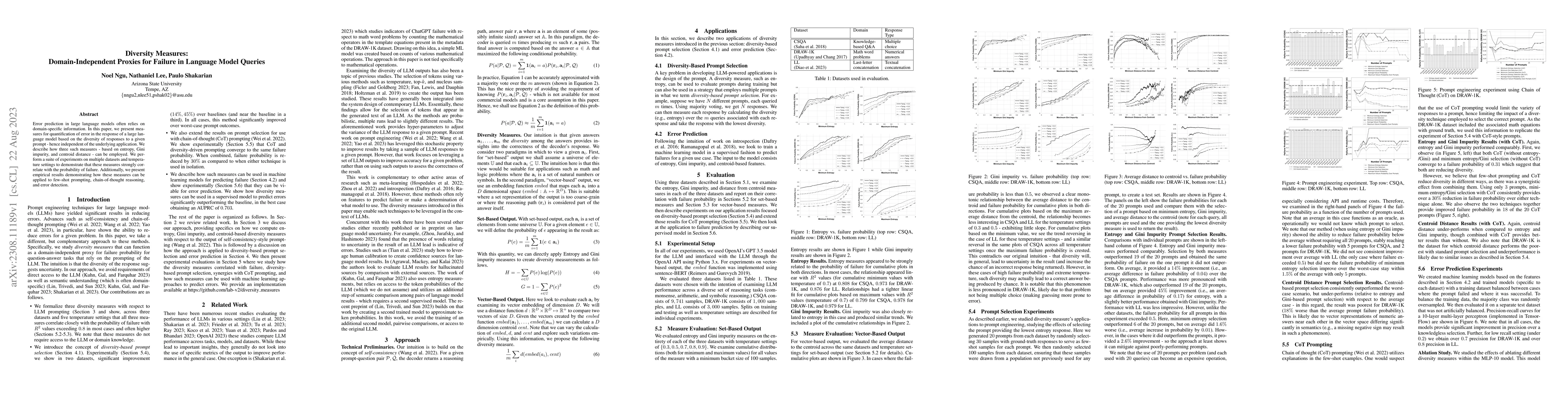 Thumbnail for Diversity Measures: Domain-Independent Proxies for Failure in Language
  Model Queries