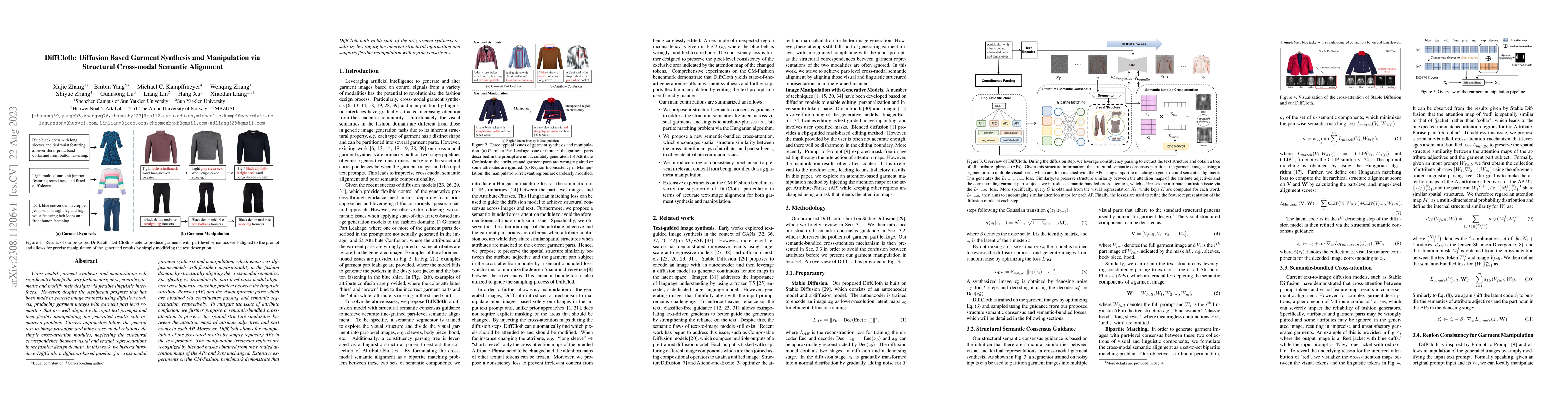 Thumbnail for DiffCloth: Diffusion Based Garment Synthesis and Manipulation via
  Structural Cross-modal Semantic Alignment
