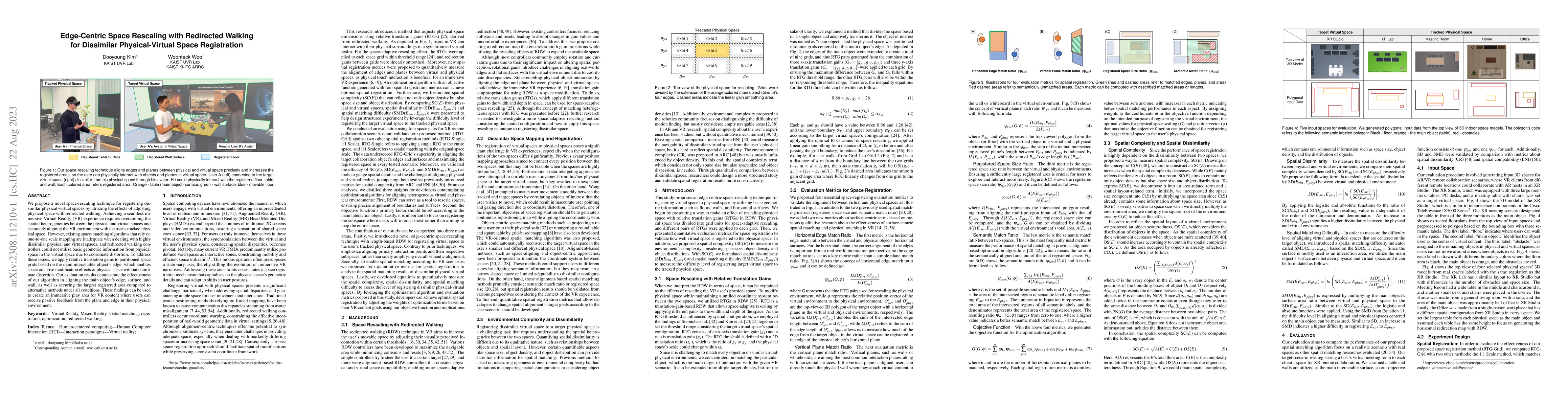 Thumbnail for Edge-Centric Space Rescaling with Redirected Walking for Dissimilar
  Physical-Virtual Space Registration