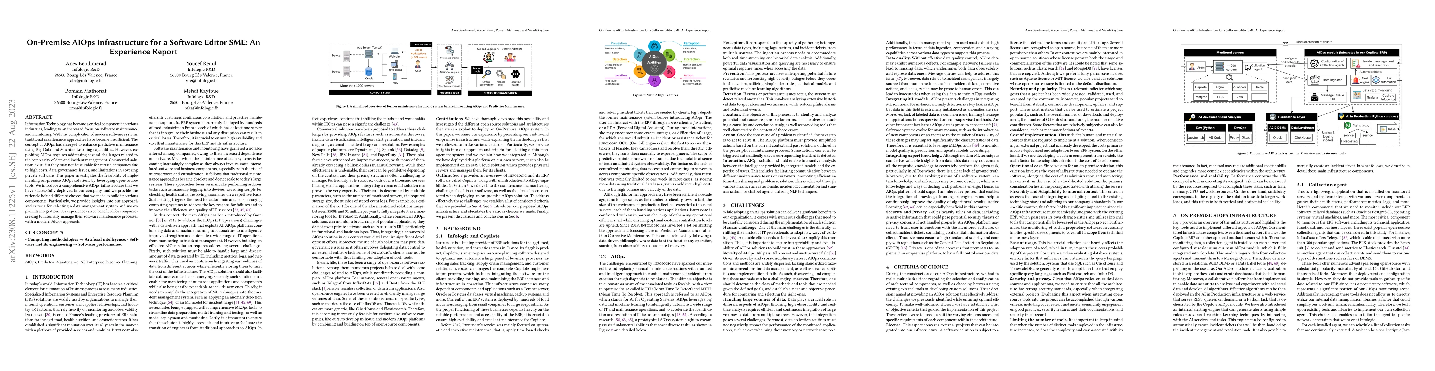Thumbnail for On-Premise AIOps Infrastructure for a Software Editor SME: An Experience
  Report