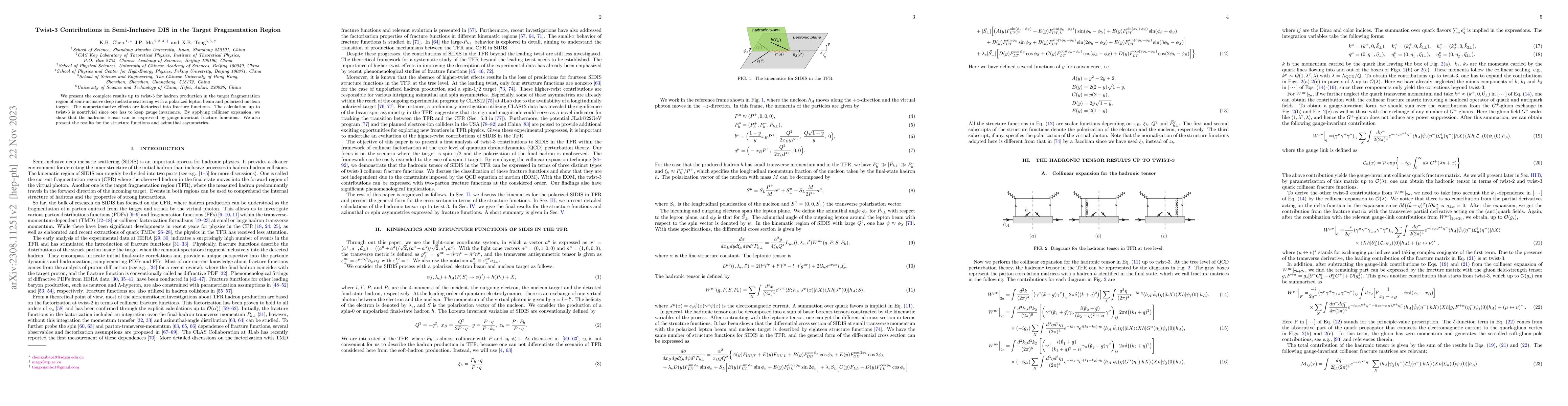 Thumbnail for Twist-3 Contributions in Semi-Inclusive DIS in the Target Fragmentation
  Region