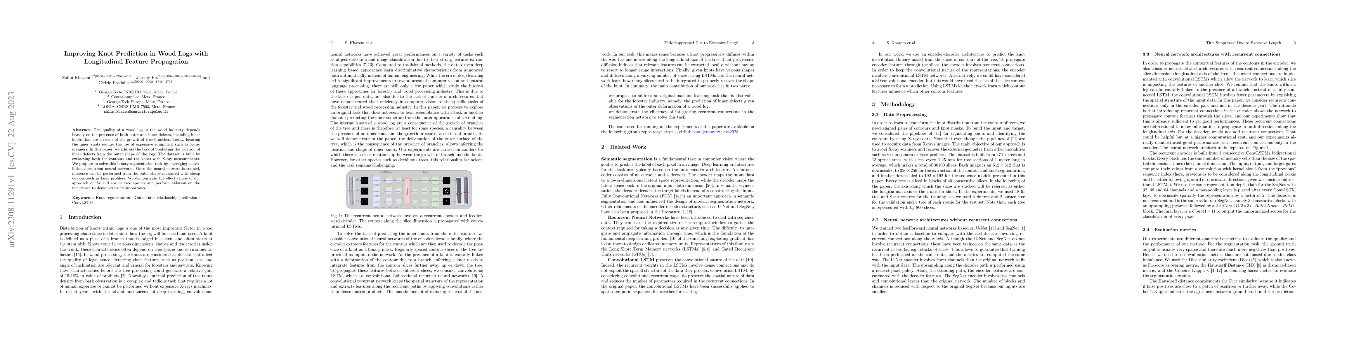 Thumbnail for Improving Knot Prediction in Wood Logs with Longitudinal Feature
  Propagation