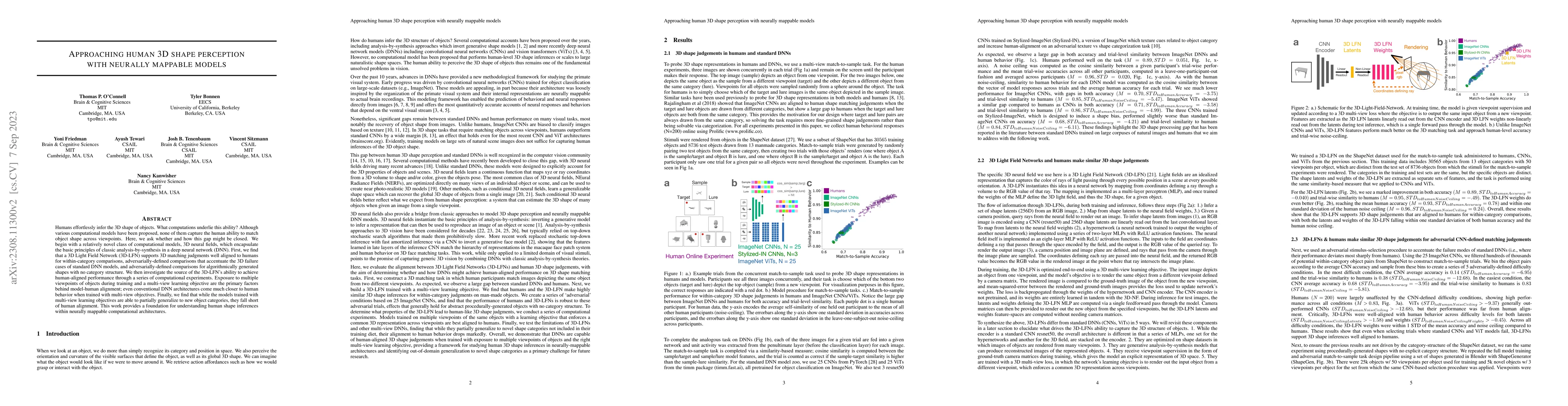 Thumbnail for Approaching human 3D shape perception with neurally mappable models
