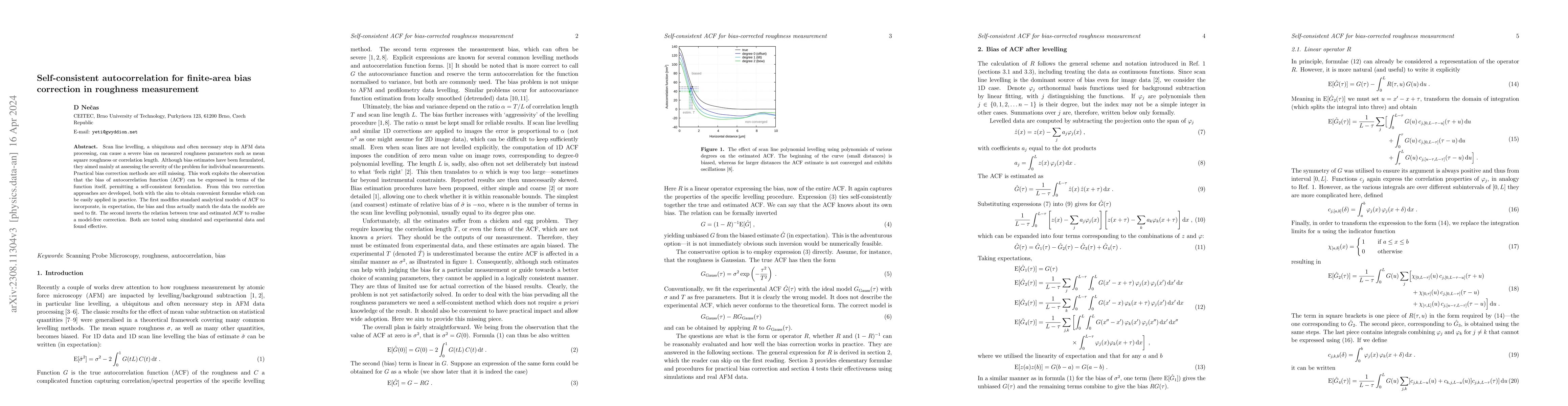 Thumbnail for Self-consistent autocorrelation for finite-area bias correction in
  roughness measurement