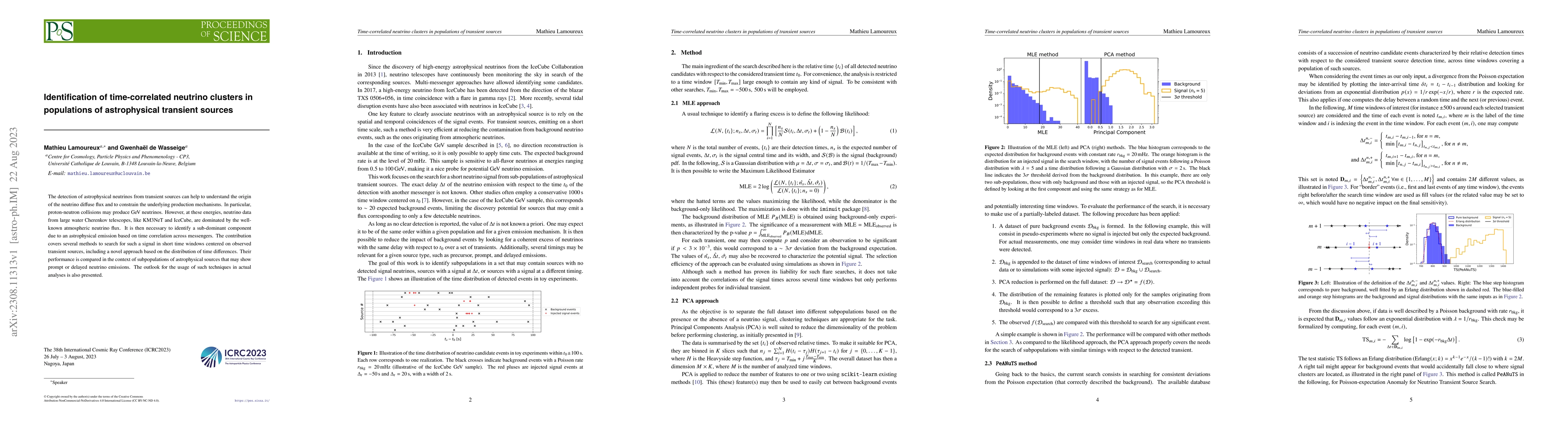 Thumbnail for Identification of time-correlated neutrino clusters in populations of
  astrophysical transient sources